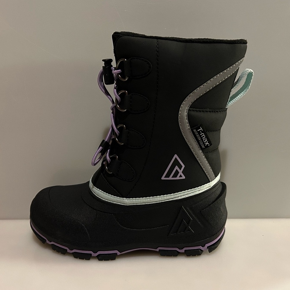 New Girls Ripzone Black Purple Winter Boots - Size 11K (-40 to -50)